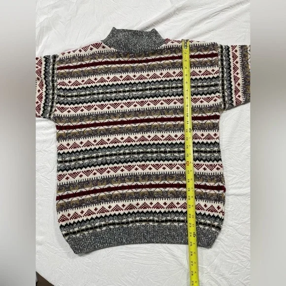 Carly Blake multi colored mock turtleneck pull over cotton sweater women’s M - Picture 12 of 15